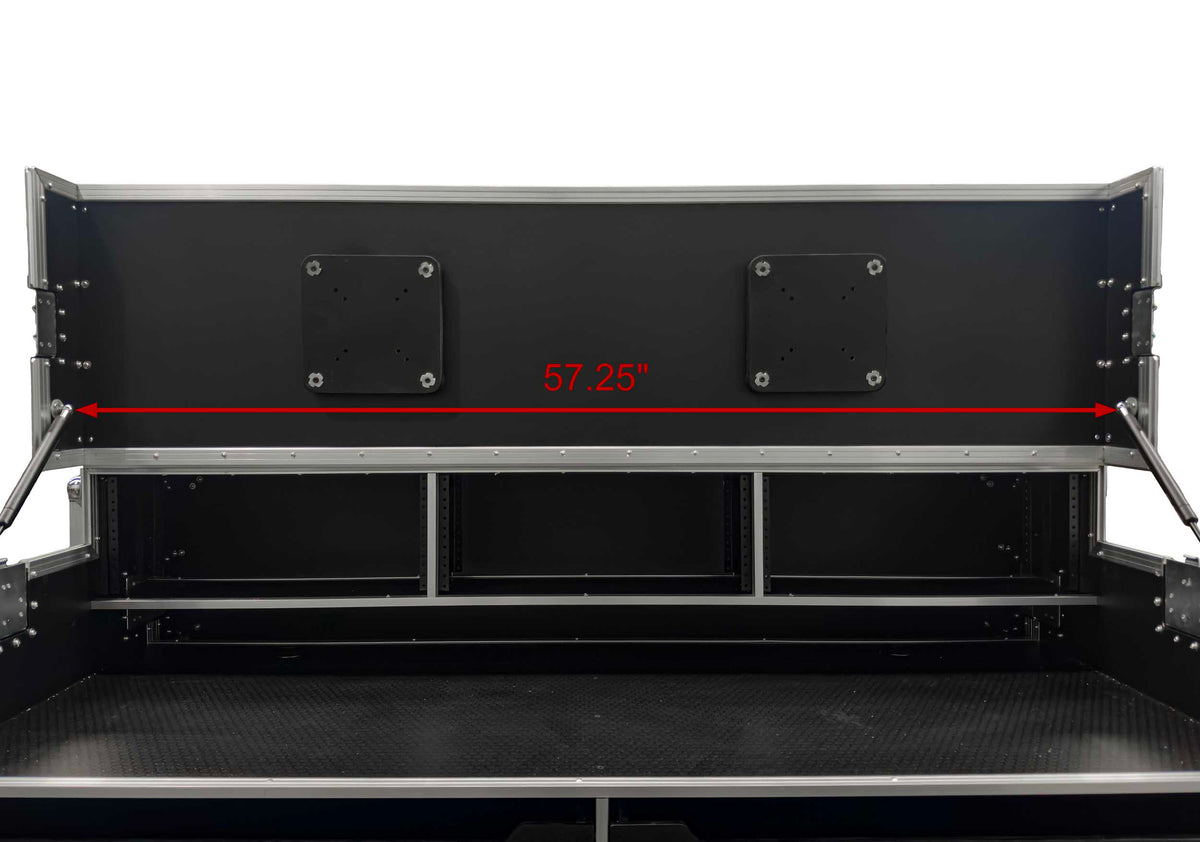 Odyssey FLYPACK3 Portable Triple Bay Video Production Workstation Flight Case with 3 x 12U and 3 x 4U Rack Space