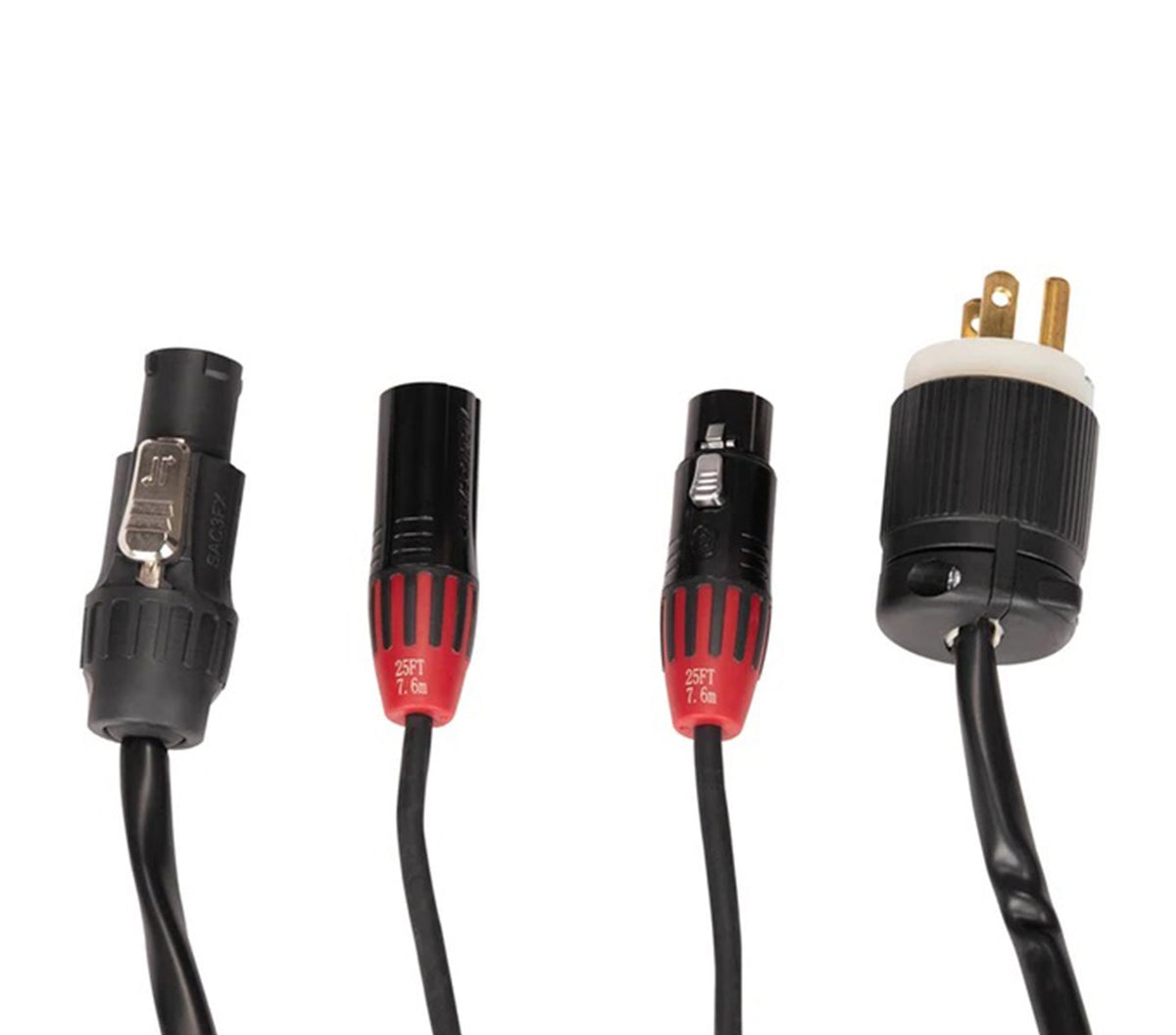 Accu-Cable AACXLR-25 Power/Audio Combo Cable with XLR Audio and Locking IP Power in One Jacket - 25 Foot