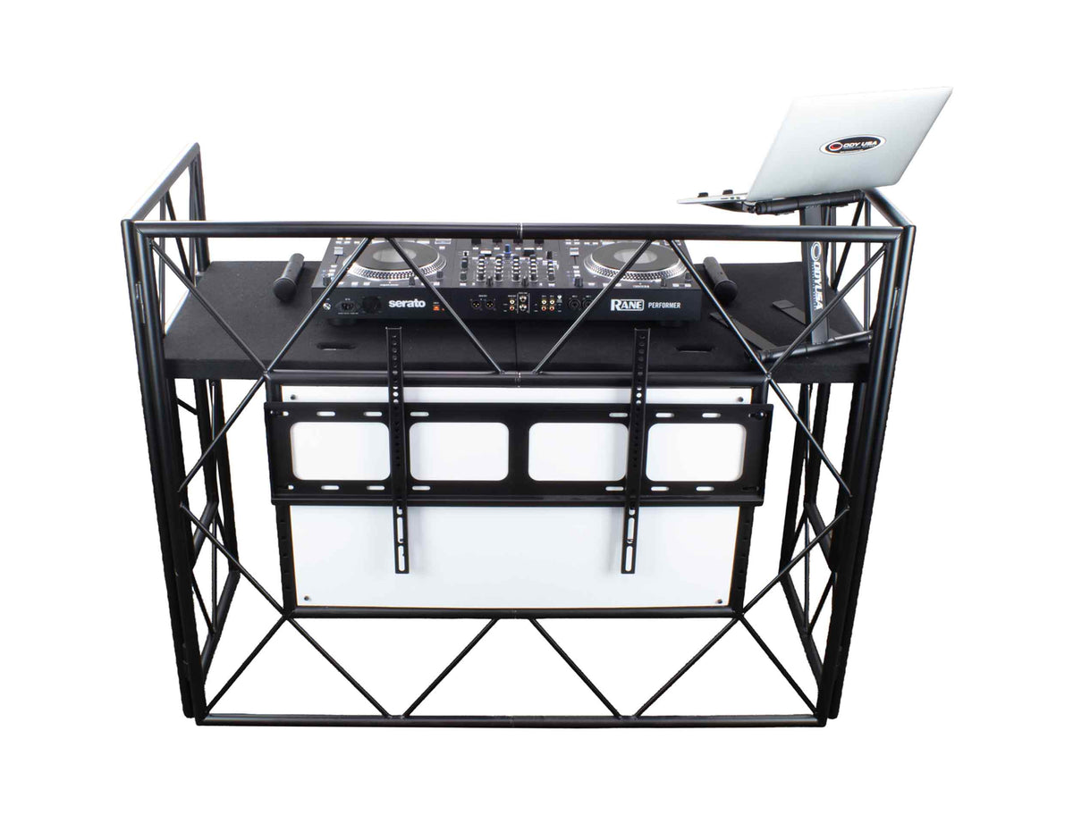 Odyssey ATRUSSDJBOOTH01 Truss Style DJ Booth with 55.5 Inch Wide Work Surface