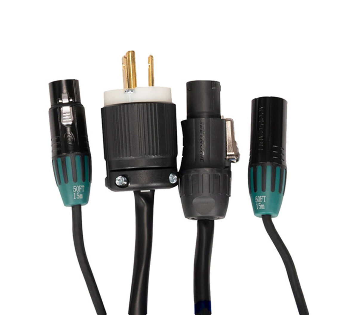 Accu-Cable AACXLR-50 Power/Audio Combo Cable Balanced XLR and Locking IP Power Connection - 50 Foot