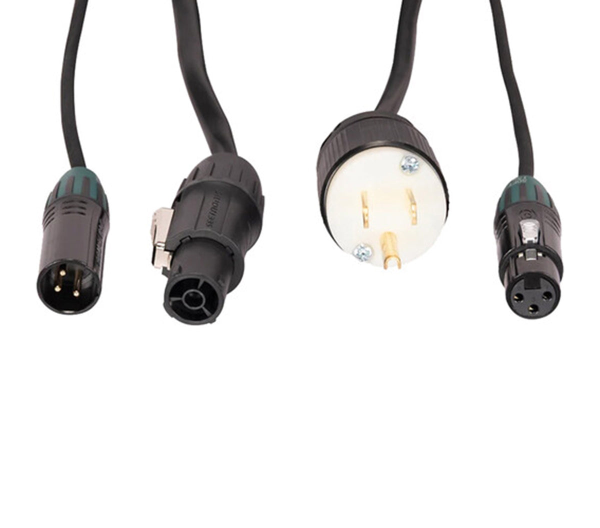 Accu-Cable AACXLR-50 Power/Audio Combo Cable Balanced XLR and Locking IP Power Connection - 50 Foot