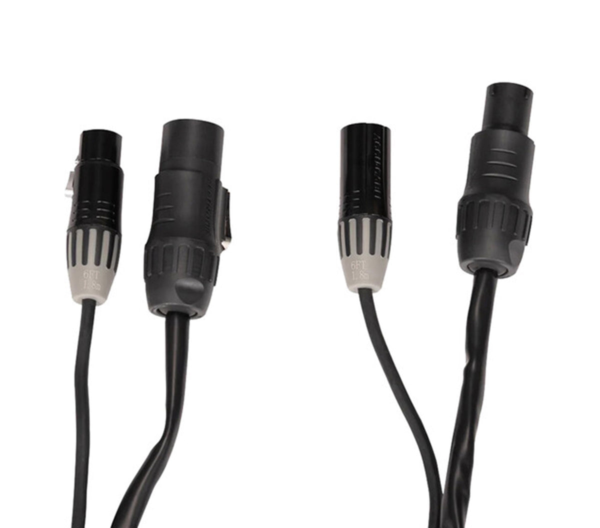 Accu-Cable AACXLR-L-6 Power/Audio Combo Link Cable Balanced XLR and Locking IP Connections - 6 Foot