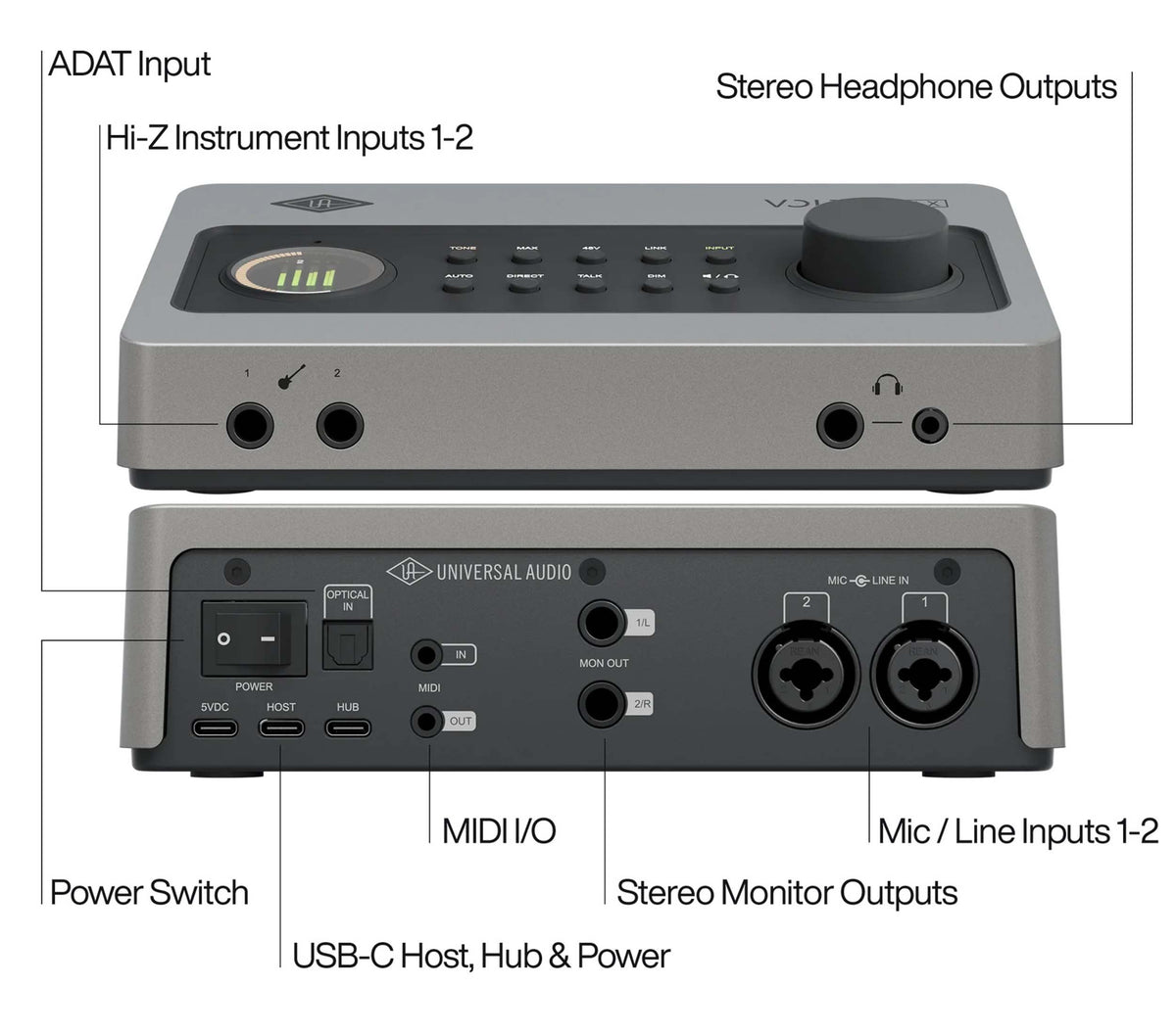 Universal Audio UA-VOLT-2-MAX-U, 10-In/4-Out USB Audio Interface with Max Compression and MIDI