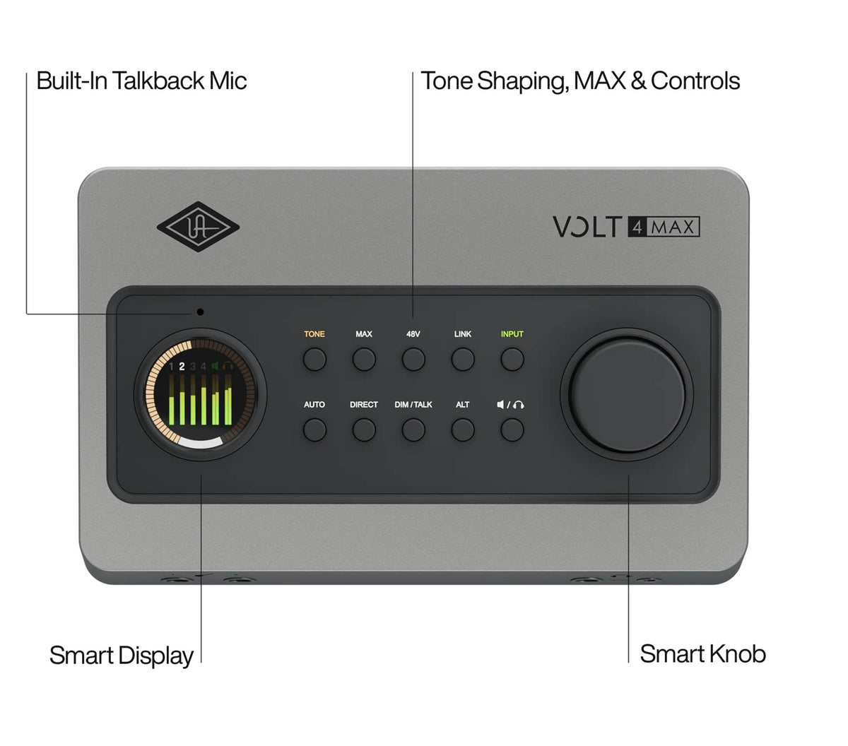 Universal Audio Volt 4 Max 12-In/6-Out USB Audio Interface with Max Compression and MIDI