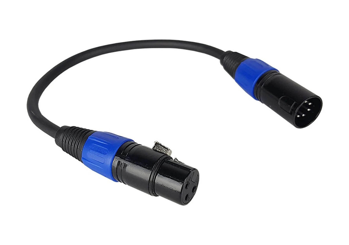 Blizzard Lighting DMX3FEMALE5MALE, 3-Pin DMX Female to 5-Pin Male Adaptor