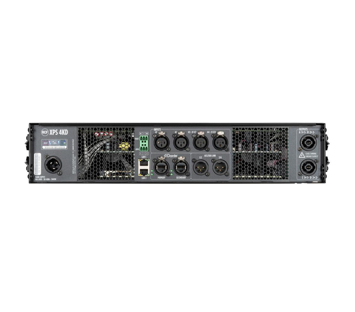 RCF XPS-4KD 4-Channel DSP Power Amplifier with Dante - 4000W