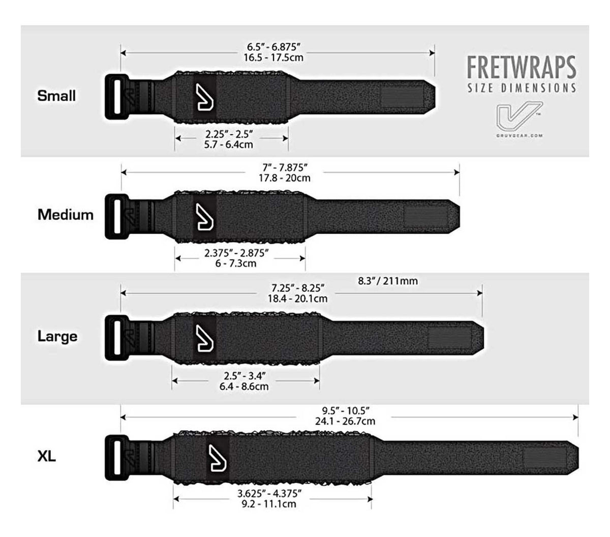 Gruv Gear FW-1PK-MED-SM Apagador de Cuerdas FretWraps Madera 'Nogal' 1 Paquete