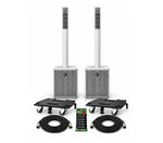 DAS Audio ALTEADUO20AWPLDUO, 3-Way Powered Portable Column System DJ Package with Transport Dolly
