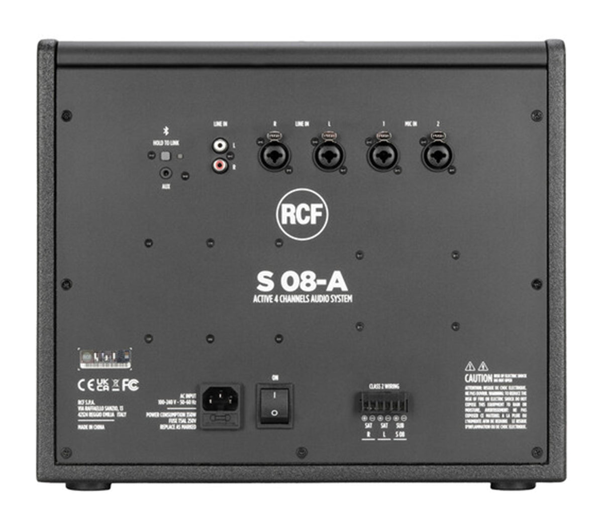RCF S-08-A Powered Audio System 4-Channel with Powered Subwoofer - 8 Inch