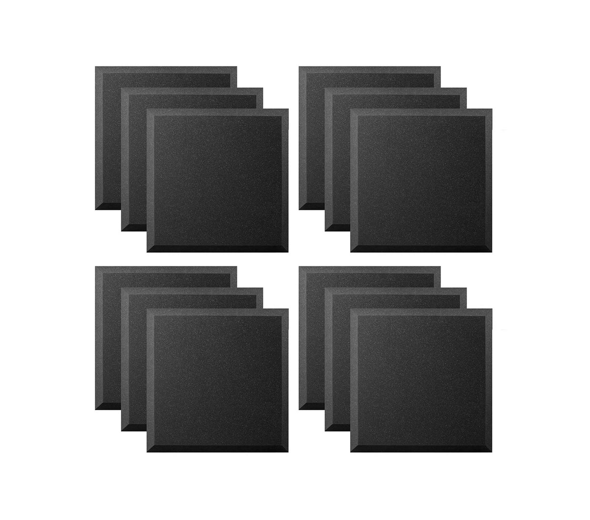 Ultimate Support WPB-24_12 Beveled Acoustic Foam Panels in Charcoal - 12 Pack