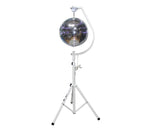 ProX X-MB20HSX2 Mirror Ball and Stand Package with  Mirror Balls, Motorized Hooks Speaker Stands - White
