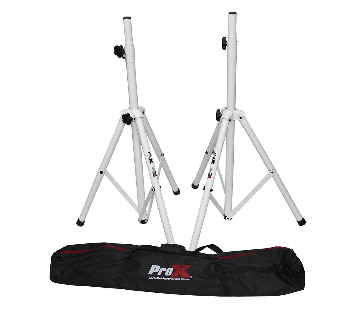 ProX X-MB20HSX2 Mirror Ball and Stand Package with  Mirror Balls, Motorized Hooks Speaker Stands - White
