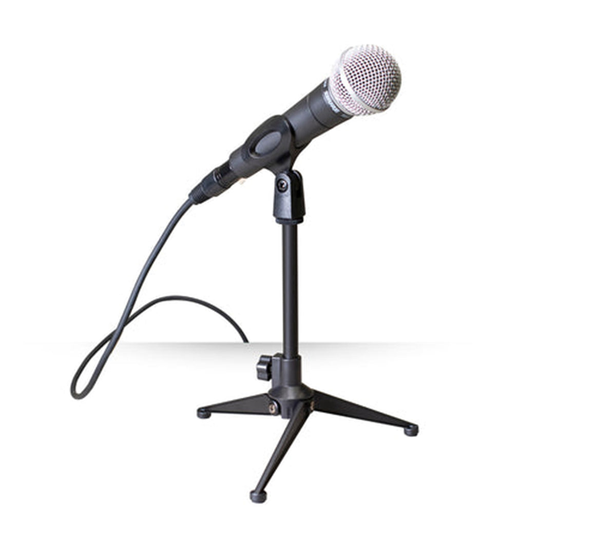 Ultimate Support JS-MMS1 Mini Desktop Tripod Microphone Stand with Adjustable Height Included Mic Clip