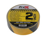 ProX XGF-260HAZARD Hazard Stripe Gaffer Tape Black and Yellow 60 Yards with Residue-Free Removal - 2-Inch