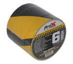 ProX XGF-660HAZARDTT Hazard Stripe Tunnel Tape 60 Yards Black and Yellow with Cable-Safe Adhesive Channels - 6 Inch
