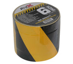 ProX XGF-660HAZARDTT Hazard Stripe Tunnel Tape 60 Yards Black and Yellow with Cable-Safe Adhesive Channels - 6 Inch