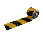 ProX XGF-660HAZARDTT Hazard Stripe Tunnel Tape 60 Yards Black and Yellow with Cable-Safe Adhesive Channels - 6 Inch