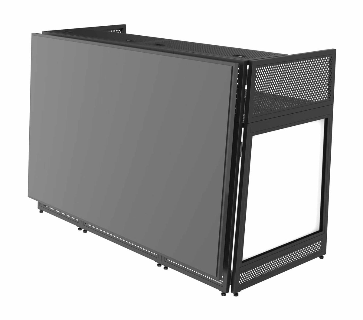B-Stock: Odyssey DJBOOTHM78, 70-Inch Wide Surface TV Mountable DJ Battle Booth with Removable Top