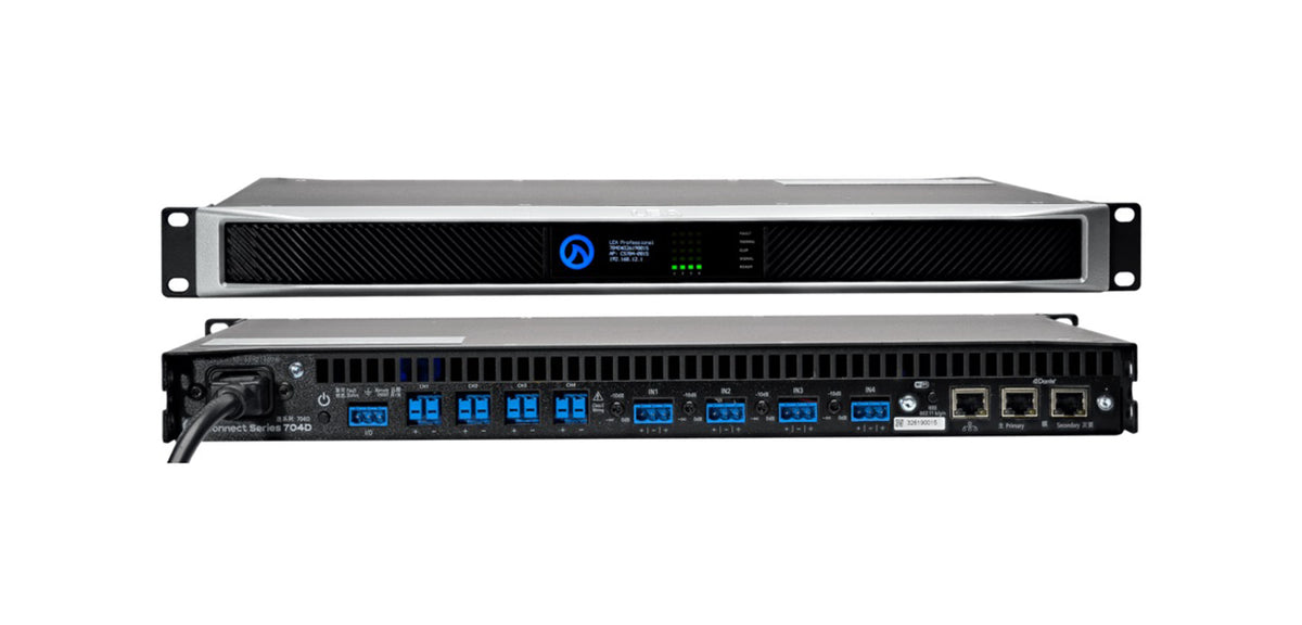 LEA Professional CS704D 4-Channel Connect Series Networked Amplifier with Dante by Hollywood DJ