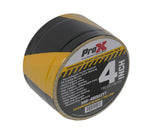ProX XGF-460HAZARDTT Hazard Stripe Tunnel Tape 60 Yards Black and Yellow with Cable-Safe Adhesive Channels - 4-Inch