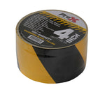 ProX XGF-460HAZARDTT Hazard Stripe Tunnel Tape 60 Yards Black and Yellow with Cable-Safe Adhesive Channels - 4-Inch