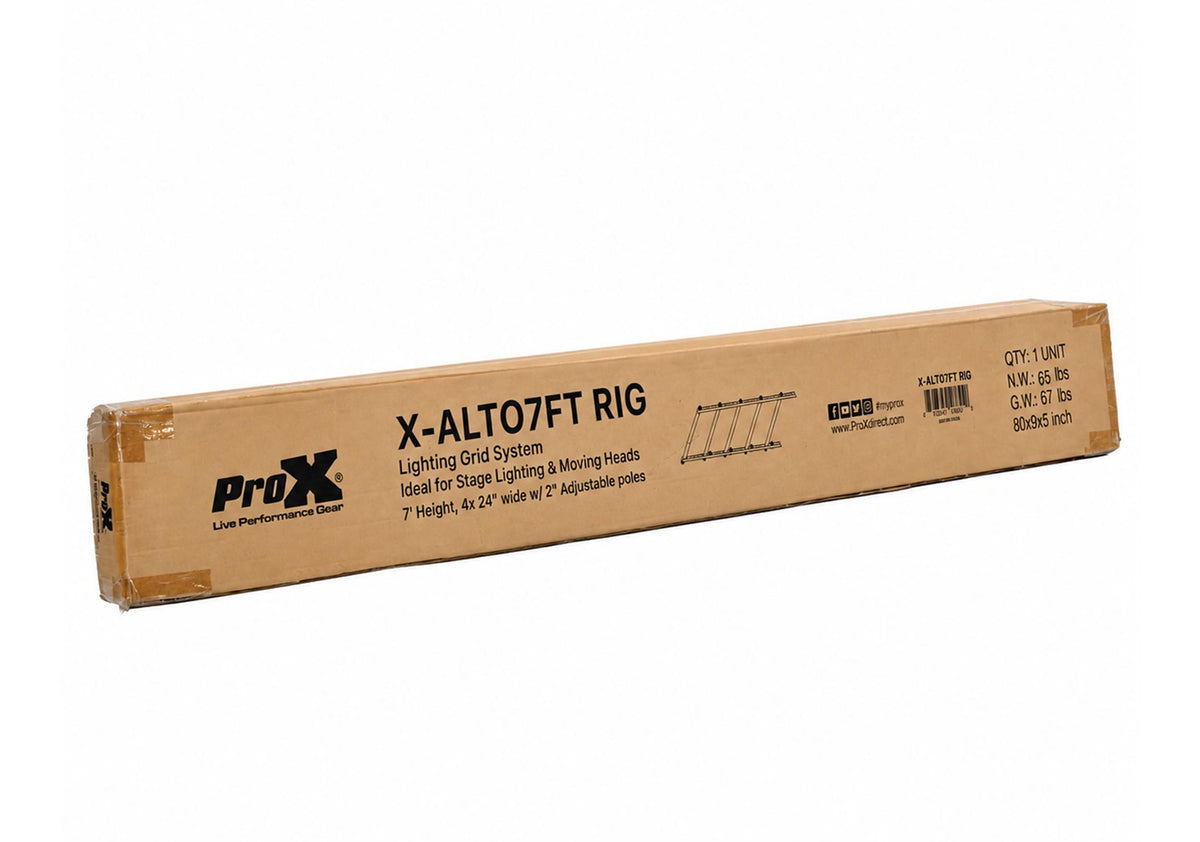 ProX X-ALTO7FTRIG Module d'éclairage en acier U-Grid de 7 pieds avec 4 barres réglables