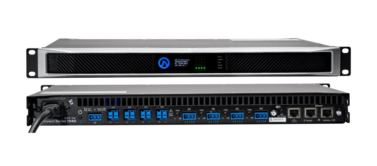 LEA Professional CS704D-G, 4-Channel Dante Smart Amplifier 700W per Channel