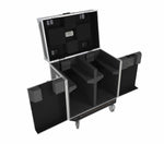 ProX XS-MH20WASHX2W ATA Moving Head Wash Fixture Case - 2 Units with Front Doors and 4" Casters