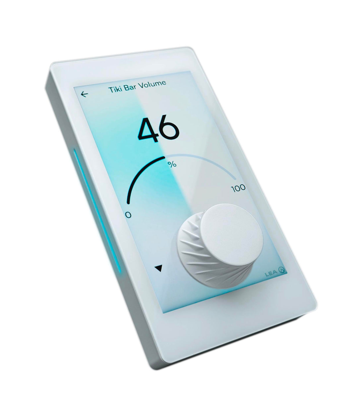 LEA Professional CS GLASS-DANTE-BTSTREAM-WHT, Touchscreen Wall Controller with Bluetooth and Dante - White