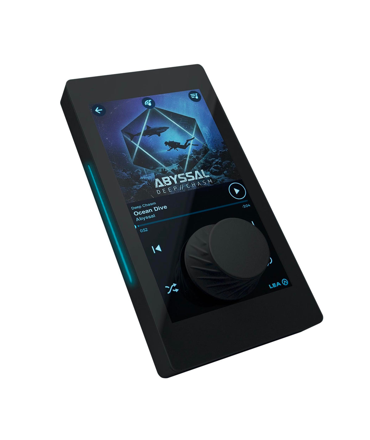 LEA Professional CS GLASS-DANTE-BTSTREAM-BLK, Touchscreen Wall Controller with Bluetooth and Dante - Black