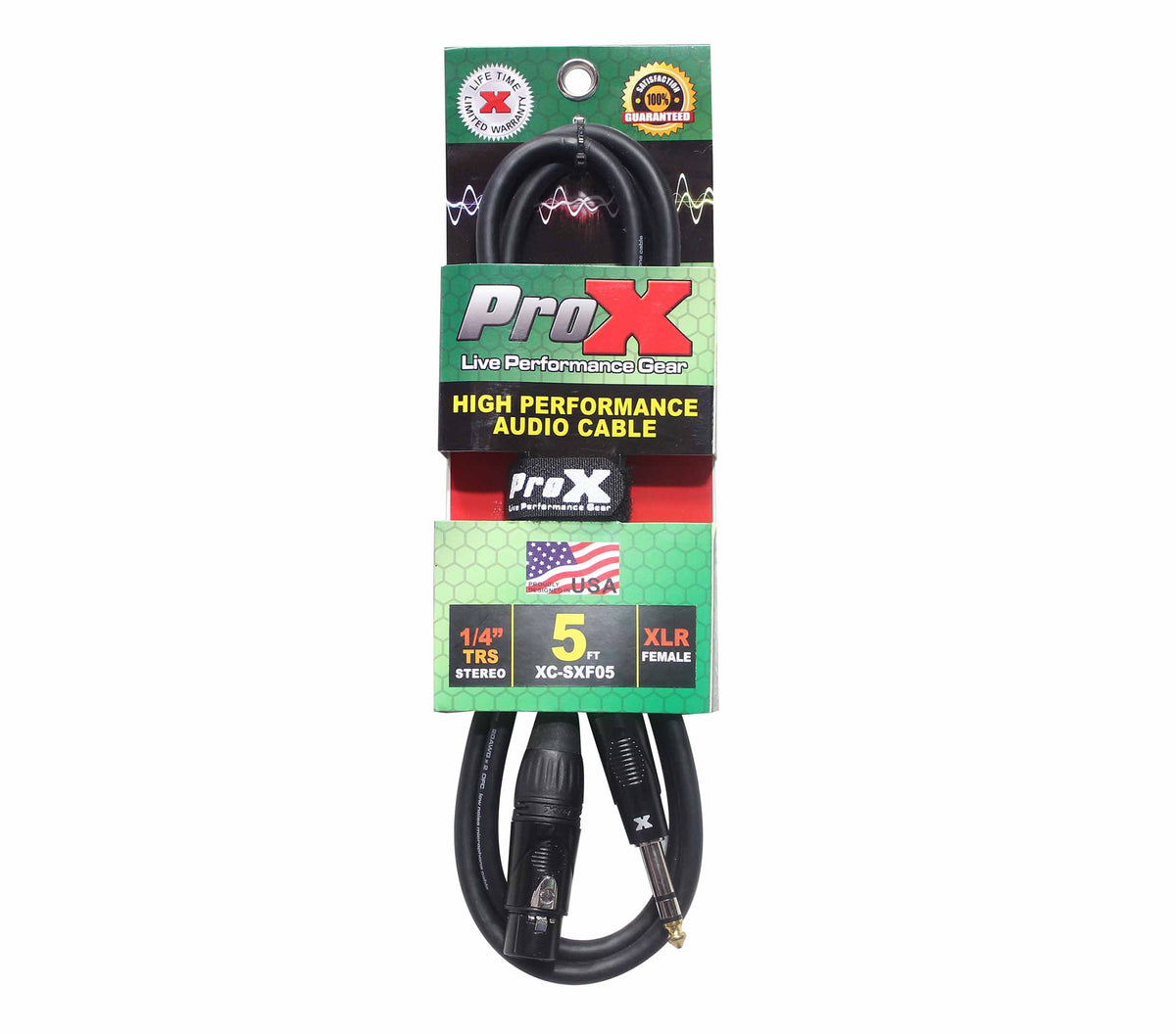 ProX XC-SXF05 Balanced 1/4" TRS-M to XLR-F Audio Cable - 5 FT