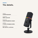 Gemini GSM-500 podcast and Vocal Dynamic Microphone with USB/XLR and Headphone Monitoring