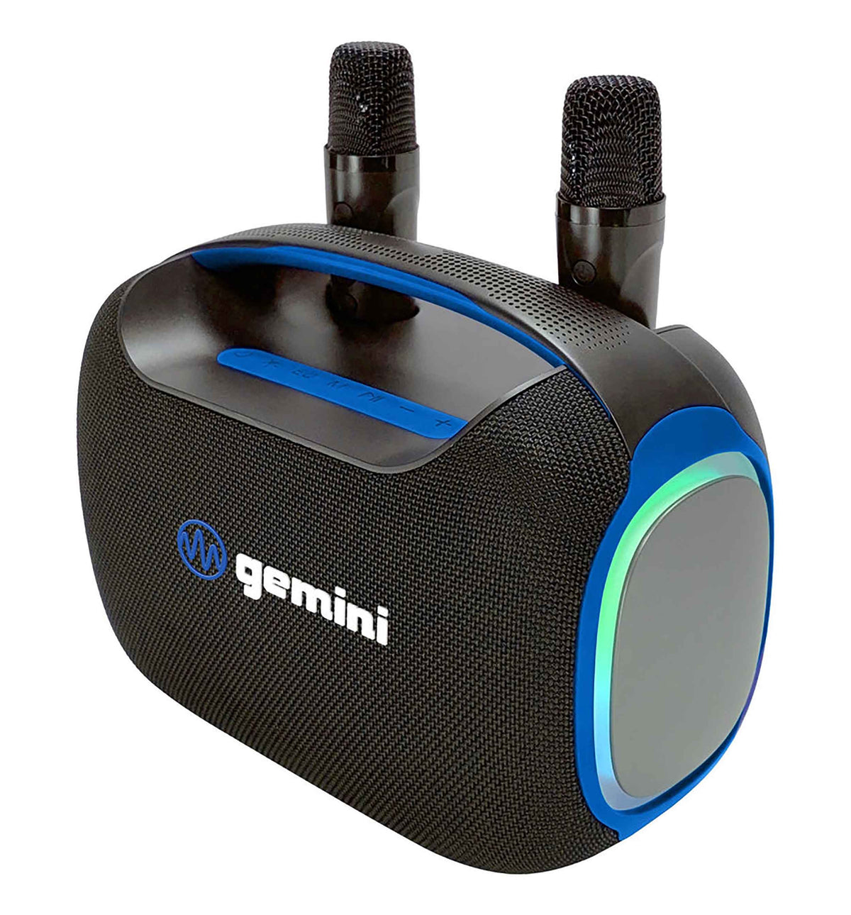Gemini MPA-K100 portable Bluetooth Karaoke Speaker with 2 Wireless Mics and Party Lights