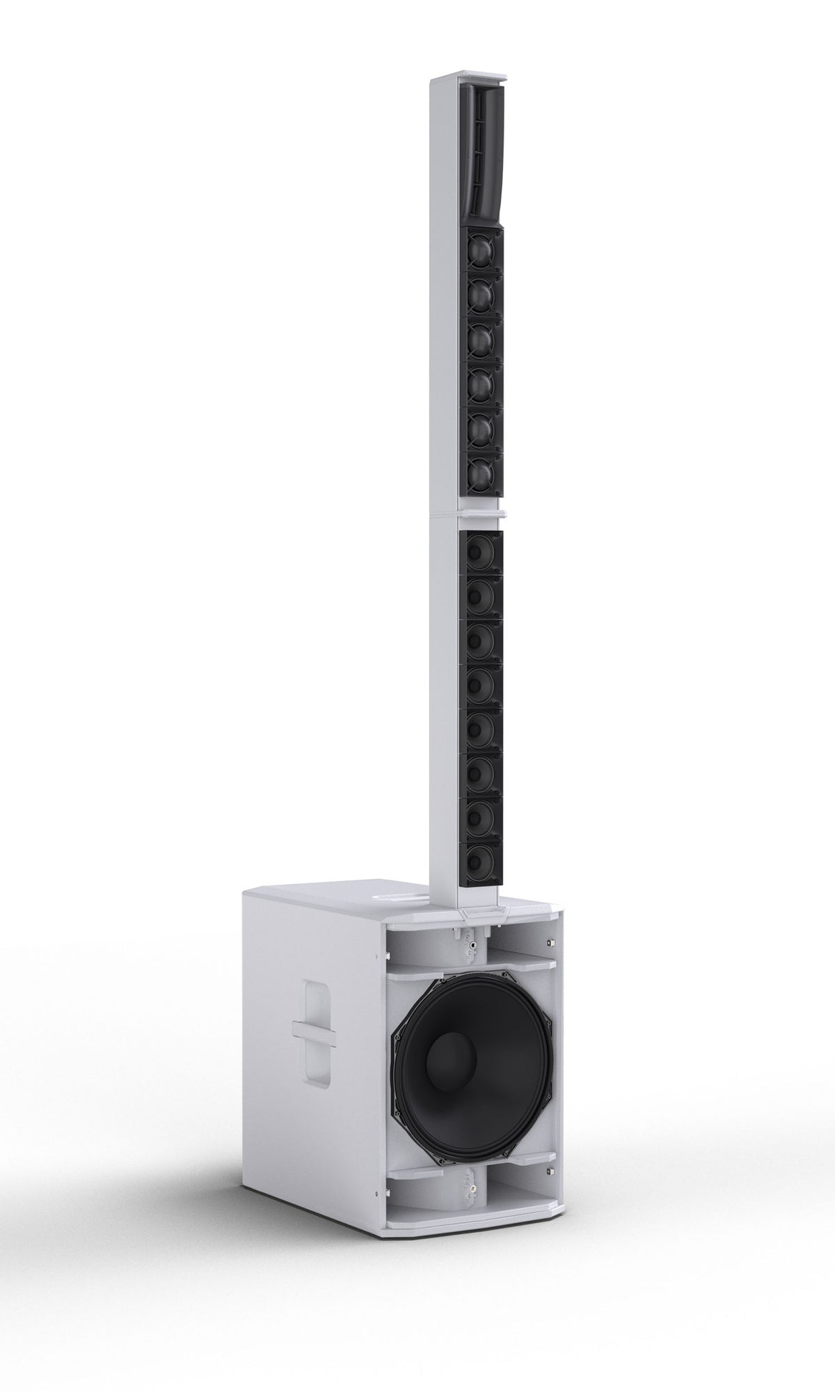 LD Systems MAUI 44 G3 MIX W, 600W Active Cardioid Column PA System with 8-Channel Digital Mixer - White by Adam Hall