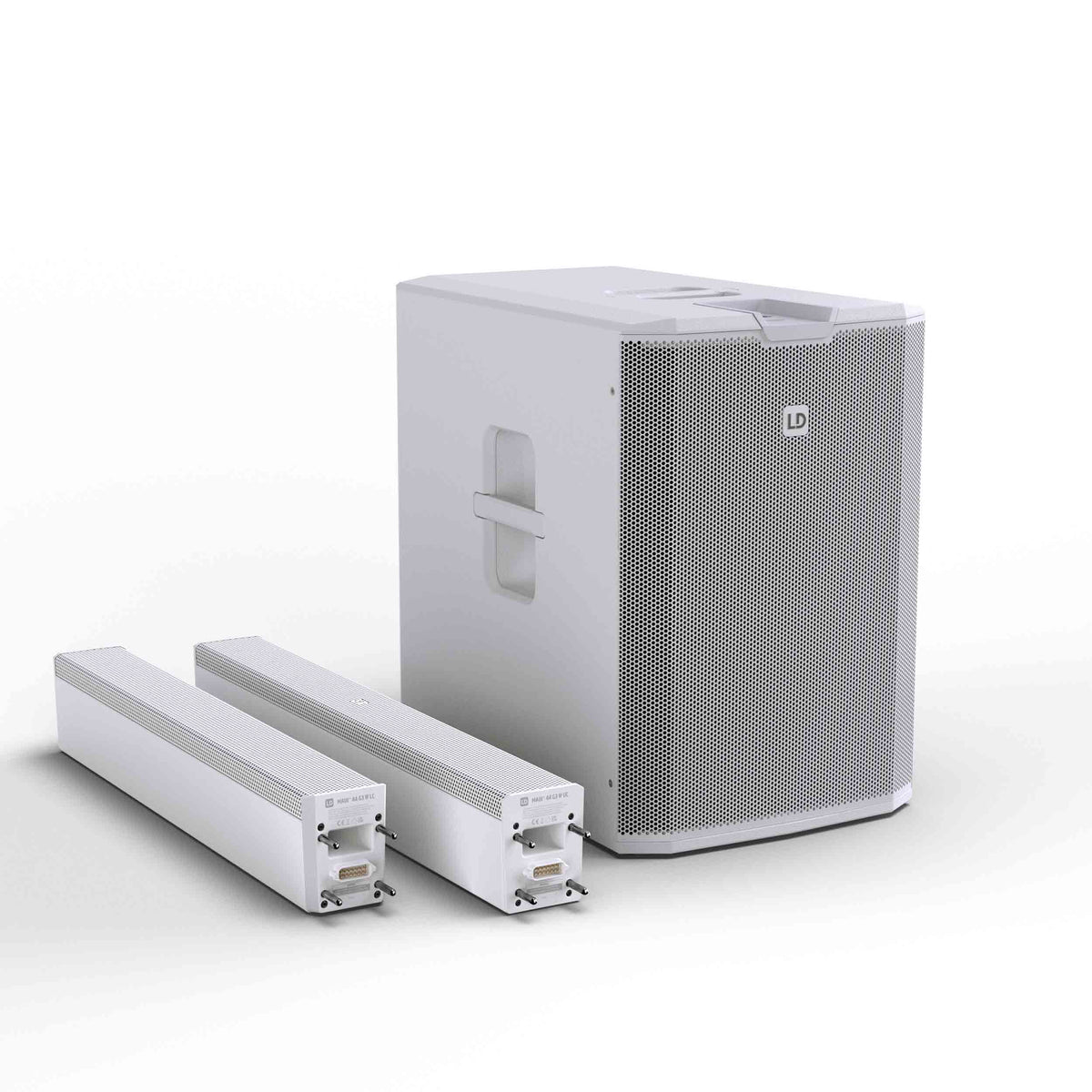 LD Systems MAUI 44 G3 W, 600W Peak Active Cardioid Column PA System with 15-Inch Subwoofer - White by Adam Hall