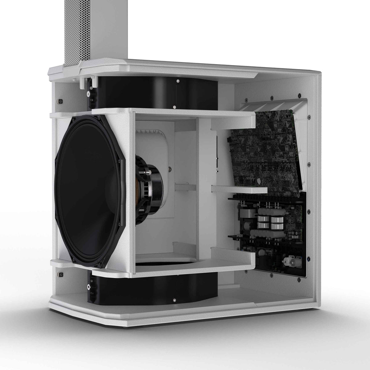 LD Systems MAUI 44 G3 W, 600W Peak Active Cardioid Column PA System with 15-Inch Subwoofer - White by Adam Hall