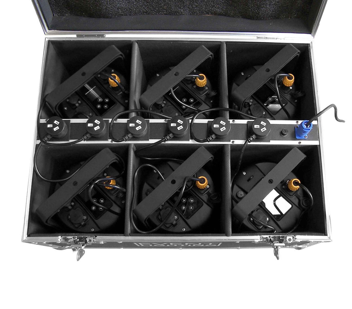 Event Lighting PAR9X12OBCAF 6-Way Charging Road Case Protective Transport and Integrated Power Distribution by Antari Lighting