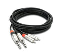 Hosa HPR0X2 Stereo Audio Cable Dual 1/4" TS Male to Dual RCA Male - Available in 3' to 20' by HOSA