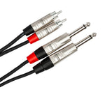 Hosa HPR0X2 Stereo Audio Cable Dual 1/4" TS Male to Dual RCA Male - Available in 3' to 20' by HOSA