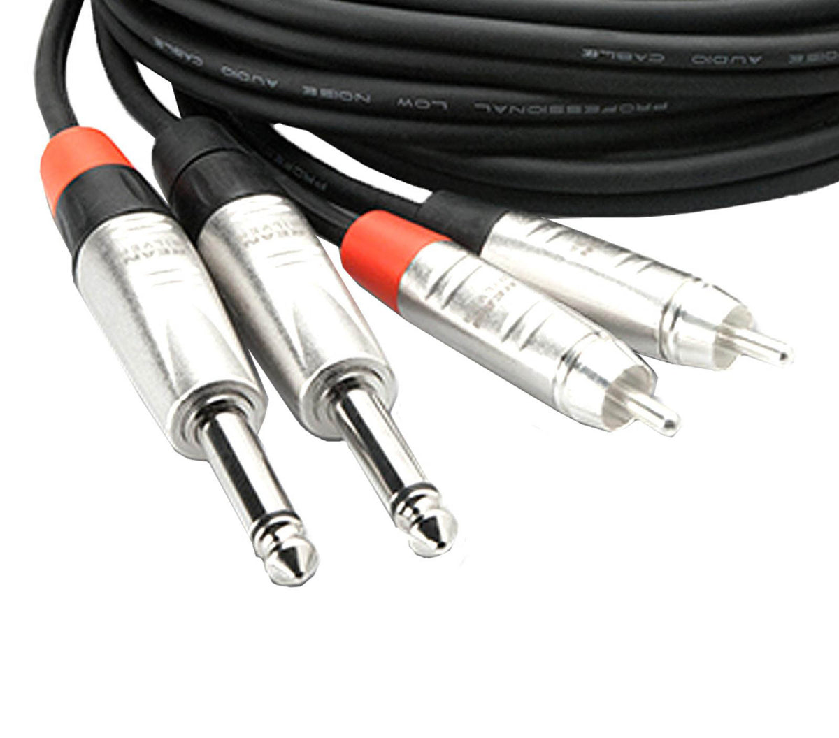 Hosa HPR0X2 Stereo Audio Cable Dual 1/4" TS Male to Dual RCA Male - Available in 3' to 20' by HOSA