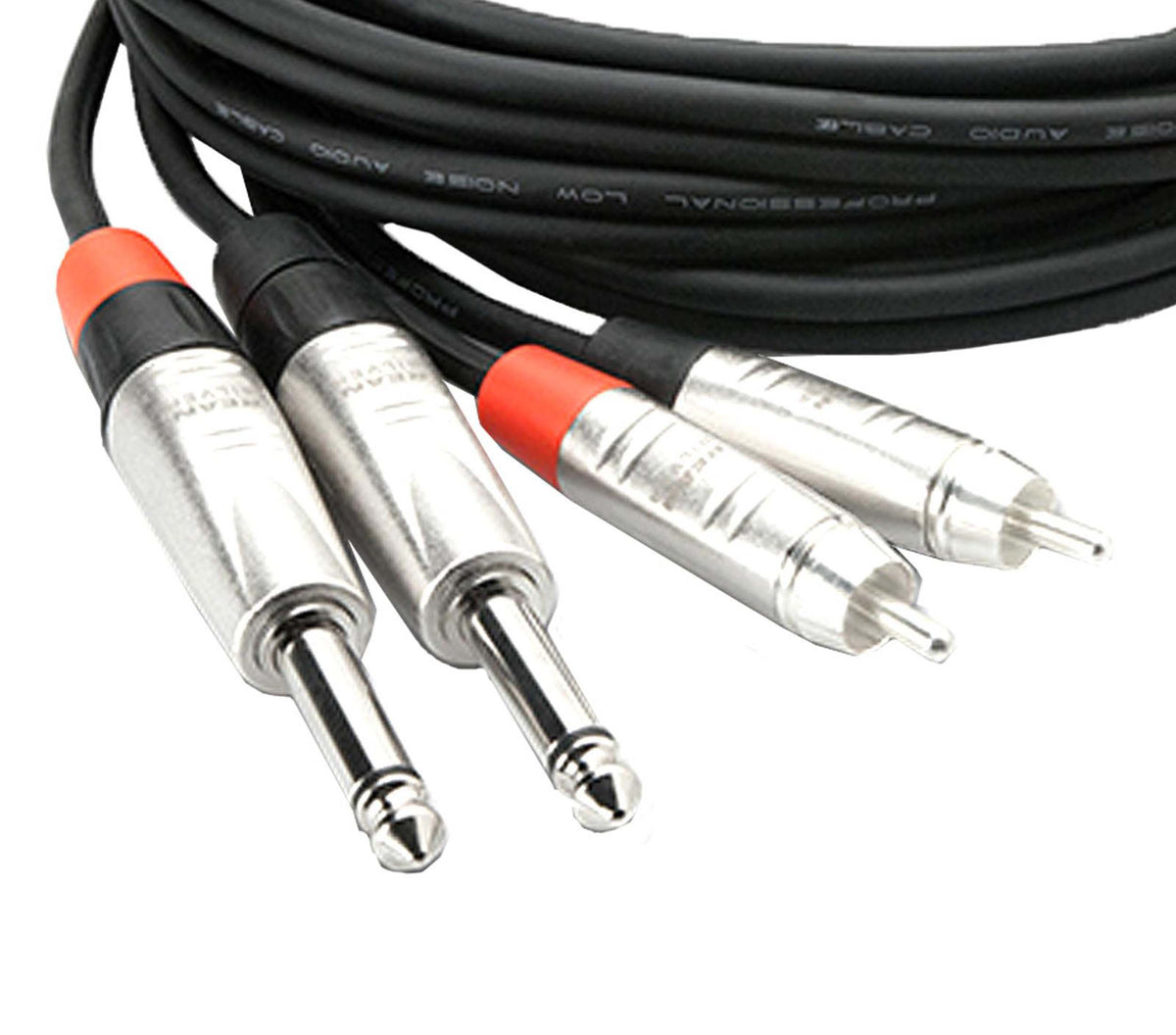 Hosa HPR0X2 Stereo Audio Cable Dual 1/4" TS Male to Dual RCA Male - Available in 3' to 20' by HOSA
