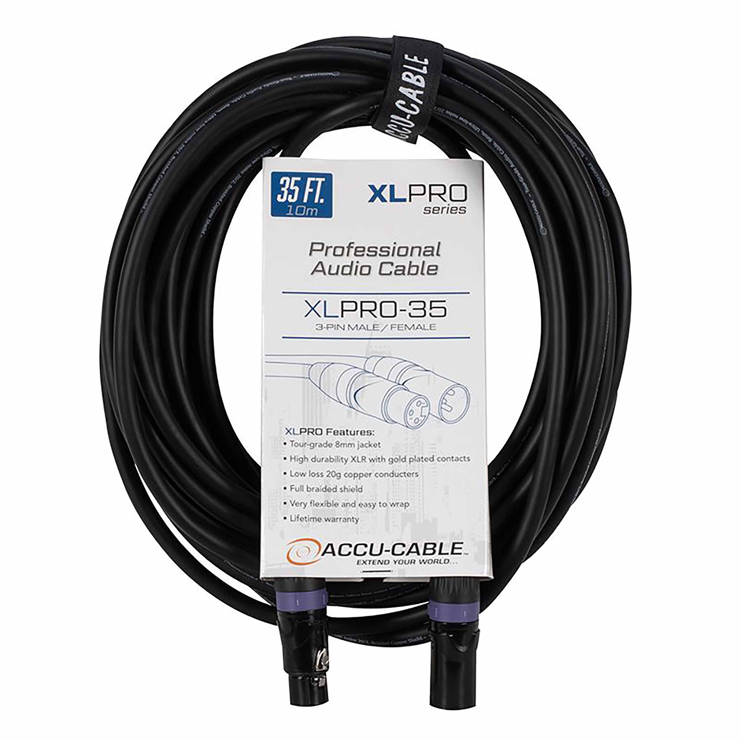 Accu-Cable XLPRO, Professional Audio Cable with Male to Female XLR Connections by Accu Cable