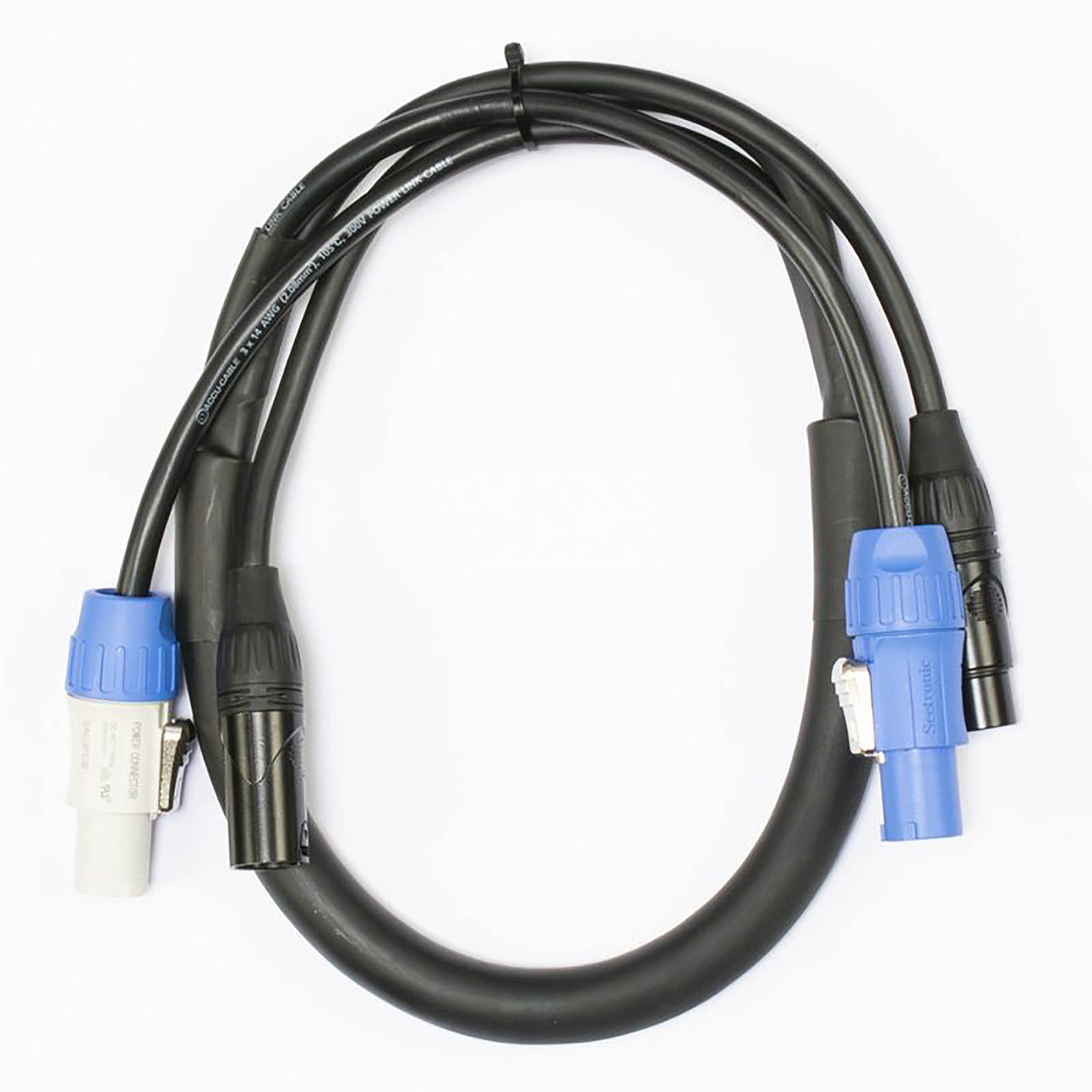 Accu-Cable AC5PPCON6, 5-Pin DMX & Locking Power Link Combo Cable - 6 Ft by Accu Cable
