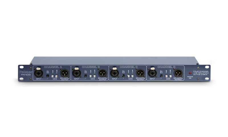 Palmer PAN 08 19" DI/Line Isolation Box 4 Channels Active by Palmer