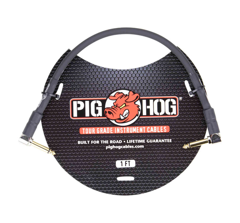 Pig Hog PH1RR, 1/4" Right Angle to 1/4" Right Angle 8mm Instrument Cable - 10 Ft by PigHog