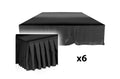 ProX XSQ-SKIRT48 X6, Black Polyester 48" Fabric Stage Skirt DJ Package - 6 Pack by ProX Cases