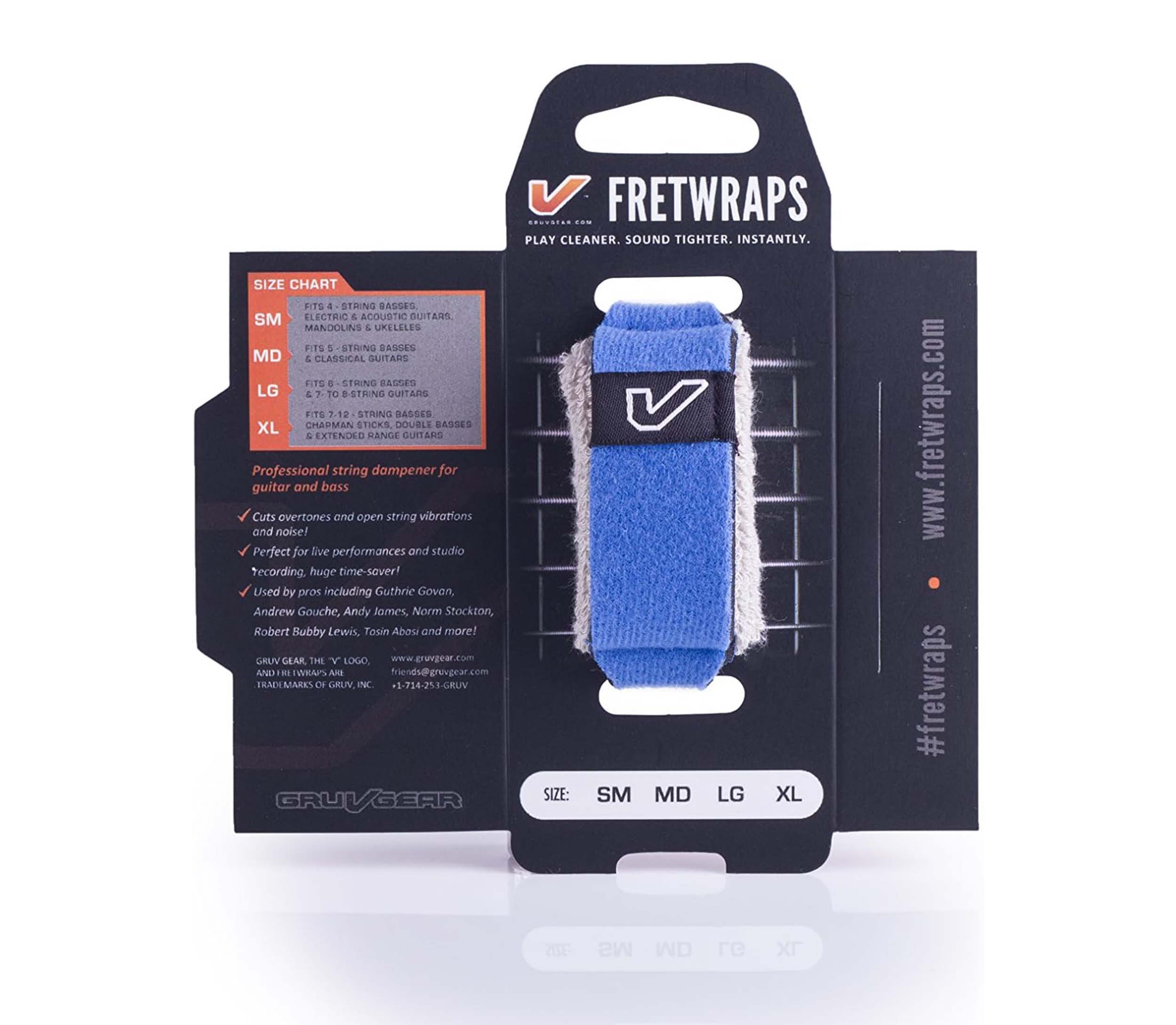 Gruv Gear FW-1PK-BLU-MD Medium FretWraps 1 Pack String Muter  - Blue by Gruv Gear