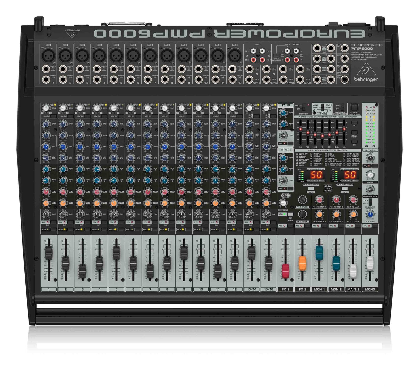 Behringer PMP6000, 1600W 20-Channel Powered Mixer by Behringer