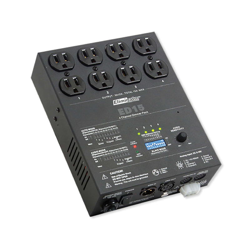 Eliminator Lighting ED15,4-Channel Dimmer Pack Designed to Manage Light Fixtures Movement by Eliminator Lighting