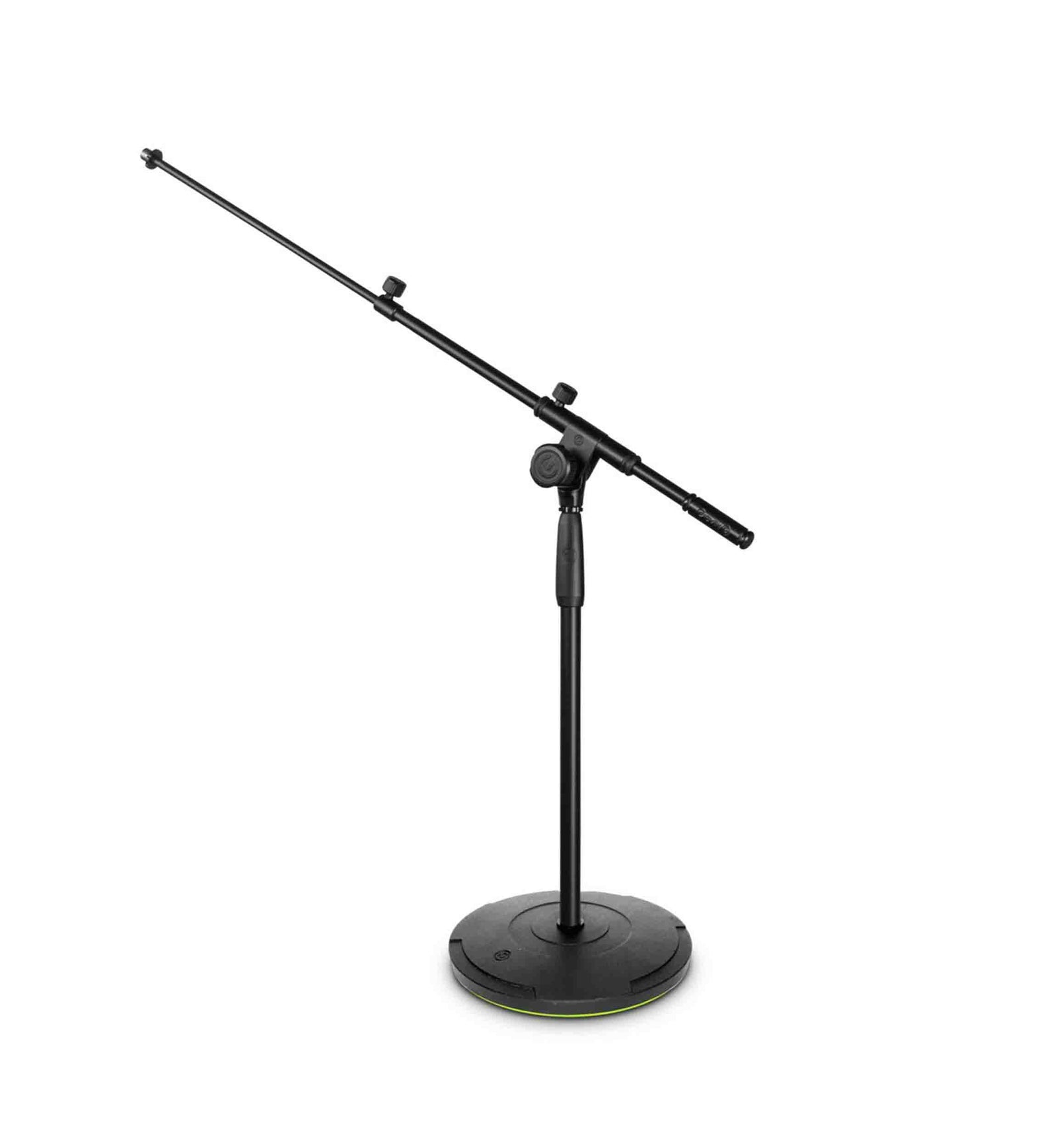 Gravity TMS 2222, Short Touring Series Microphone Stand with Round Base and 2-Point Adjustment Telescoping Boom by Gravity